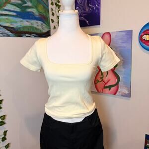 Forever 21 cream ribbed square